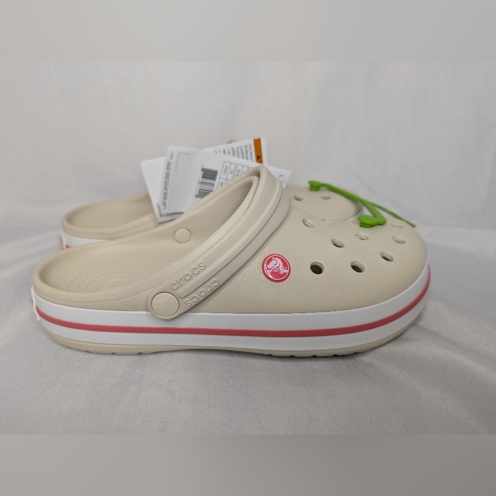 NWT Crocs Stucco / Melon Unisex Crocband Clog Sandals Size M7 / W9 - Picture 5 of 10
